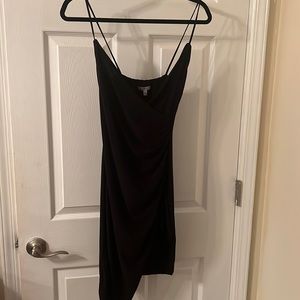 Asymmetrical black bodycon dress